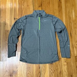 Nike Men's Gray Performance Jacket with Neon Accents
